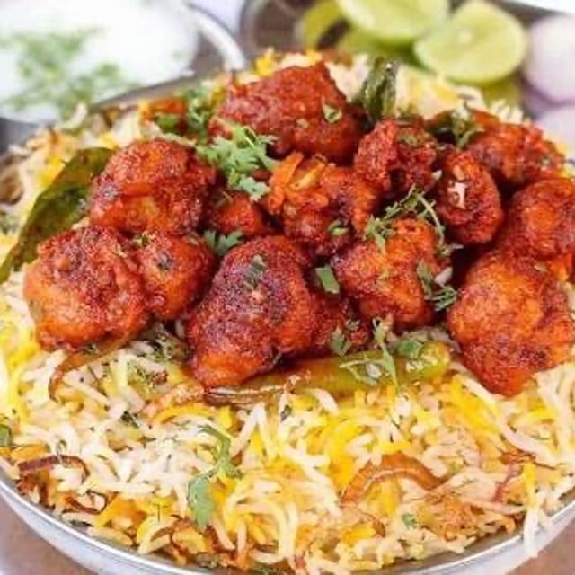 Chicken 65 Biryani.