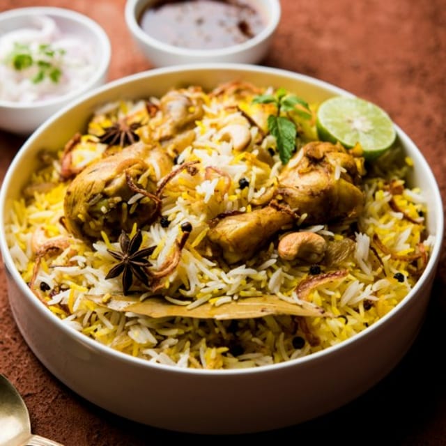 Chicken 65 Biryani.