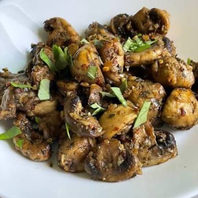 Mushroom Pepper Fry.